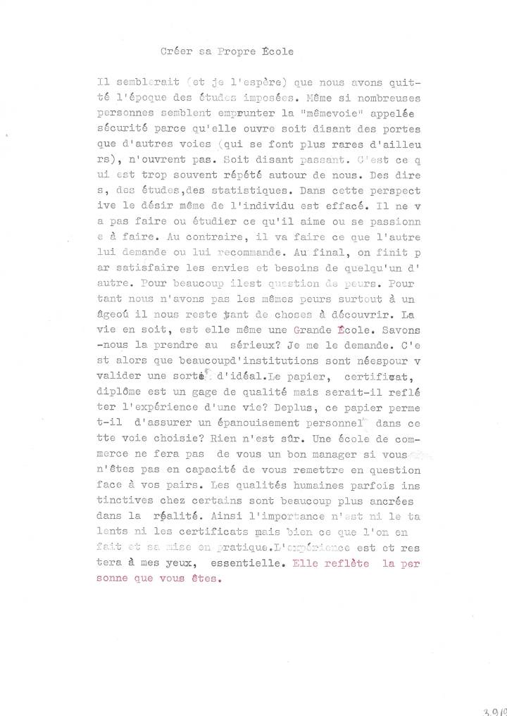 Day Two: créer sa propre&nbsp;école